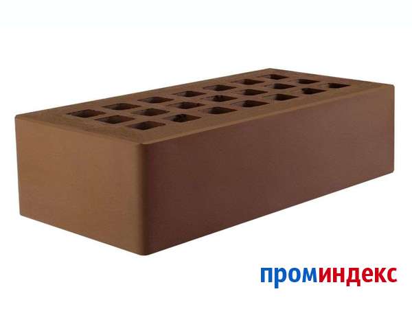 Фото Кирпич керамический утолщенный пустотелый коричневый&quot;М150