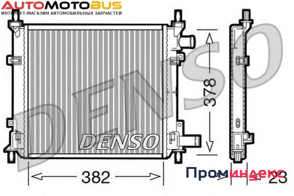 Фото Радиатор, охлаждение двигателя DENSO DRM10060 Радиатор охл. ДВС FO Ka 1.2 10.08 &gt;, 1.3i  &gt;11.08