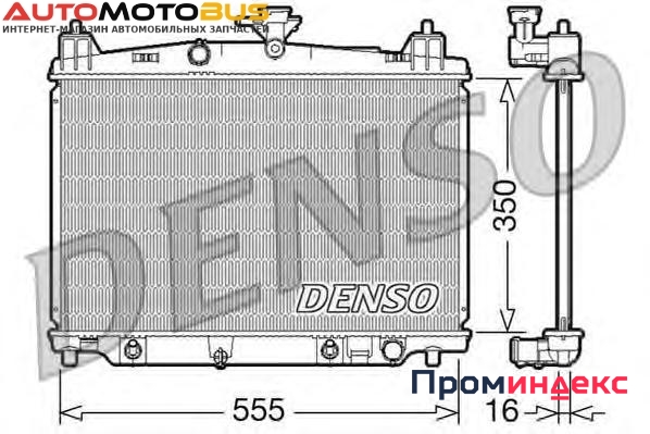 Фото Радиатор, охлаждение двигателя DENSO DRM44018 Радиатор охл. ДВС Mazda 2 &lt;Aut&gt; 07 &gt;
