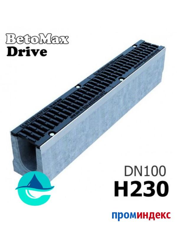 Фото BetoMax Drive ЛВ-10.16.23-Б лоток бетонный водоотводный с решеткой чугунной щелевой ВЧ-50 кл. D