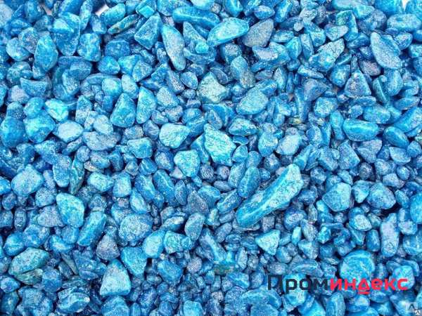 Фото Щебень декоративный (мраморная крошка) голубая (синяя) фр. 10-20 мм (25 кг)