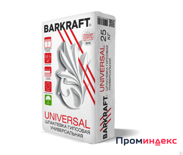 Фото Шпаклевка на гипсовой основе универсальная BARKRAFT UNIVERSAL, 25 кг