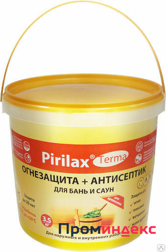 Фото Антипирен-антисептик НОРТ Пирилакс-Терма для древесины 3,5 кг