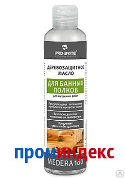 Фото Деревозащитное масло для бани и банных полков Medera 180 (бутыль 1 л)