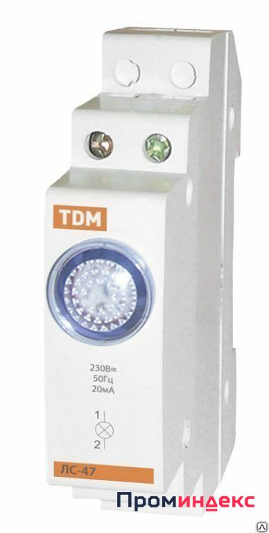 Фото Лампа сигнальная TDM ЛС-47 желтая (230В, LED, DIN) (12)