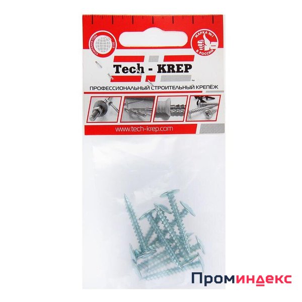 Фото Саморез для тонкого метал. листа 4.2х32 (уп.10шт) пакет Tech-Krep 102391