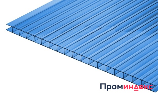 Фото Сотовый поликарбонат CARBOGLASS ГОСТ Синий 4 мм (2,1*12 м)