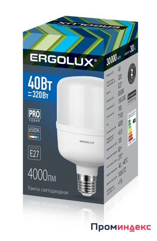 Фото Лампа светодиодная LED-HW-40W-E27-6K PRO 40Вт E27 6500К 150-260В Ergolux 14328