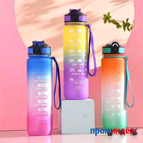 Фото Color plastic sports portable filter water bottle