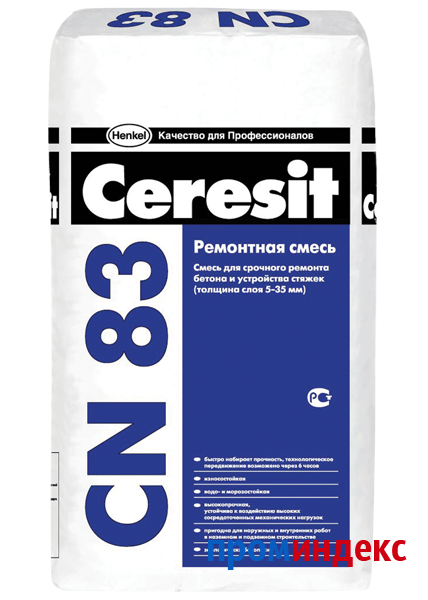 Фото Ремонтная смесь для бетона Ceresit CN 83, 25 кг