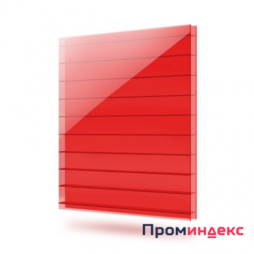Фото Сотовый поликарбонат RATIONAL Красный 6 мм (2,1*12 м)