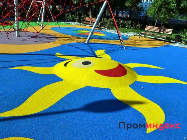 Фото Цветное покрытие для детских площадок из каучука Гумибо