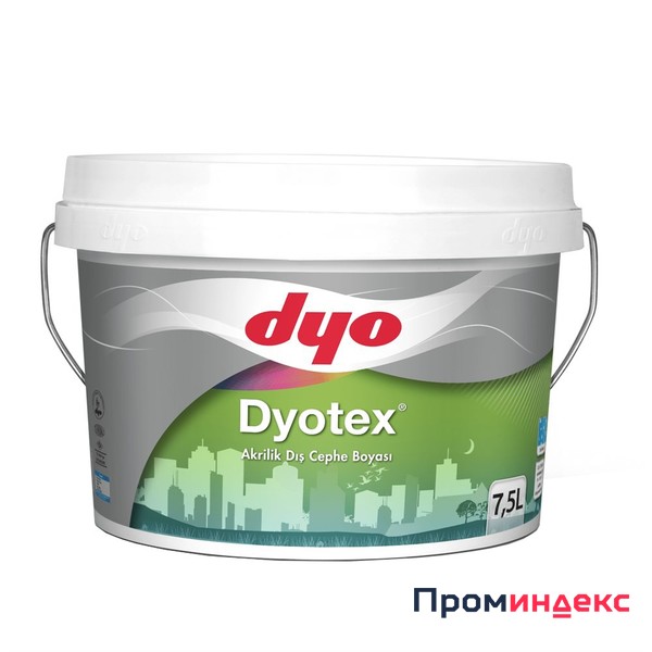 Фото Краска фасадная силиконовая Dyotex DYO белая база А 7,5л