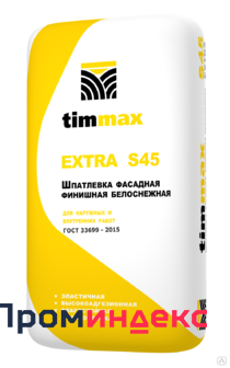 Фото Шпаклевка TimMax S-45 Extra финишная фасадная белоснежная 20 кг 517