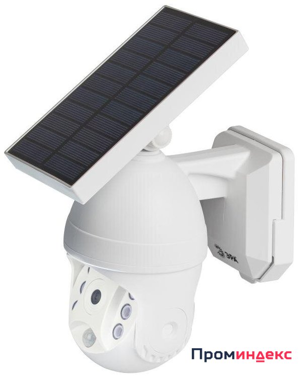 Фото Светильник светодиодный "Камера" ERAFS012-10 6LED 8х24см фасадный на солнечн. батарее с датчиком движения ЭРА Б0057600