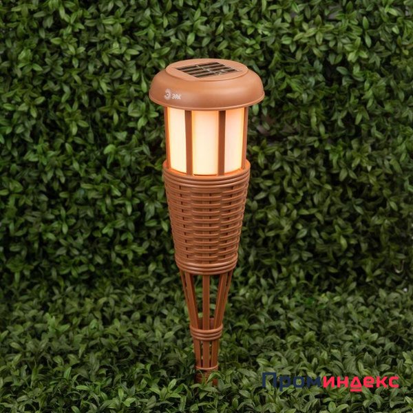 Фото Светильник садовый ERASF22-35 "Факел бамбук" уличный на солнечн. батарее Эра Б0053383