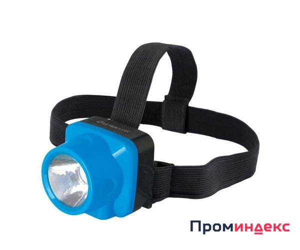 Фото Фонарь аккумуляторный налобный LED5375 LED 0.4Вт 2 режима 220В пластик. голуб. (бокс) Ultraflash 14252