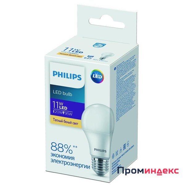 Фото Лампа светодиодная Ecohome LED Bulb 11W E27 3000К 1PF Philips 929002299567