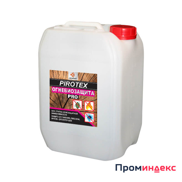 Фото Пропитка огнебиозащита 1 группа малиновый Pirotex Pro Ивитек 10л