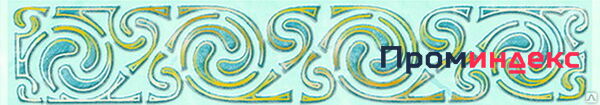 Фото Плитка Бордюр керамический Веста голубой с золотом Люкс 200*35 мм ВКЗ