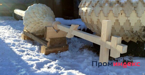 Фото Деревянный купол (главка, маковка, луковка) из осинового лемеха 0,6 м.