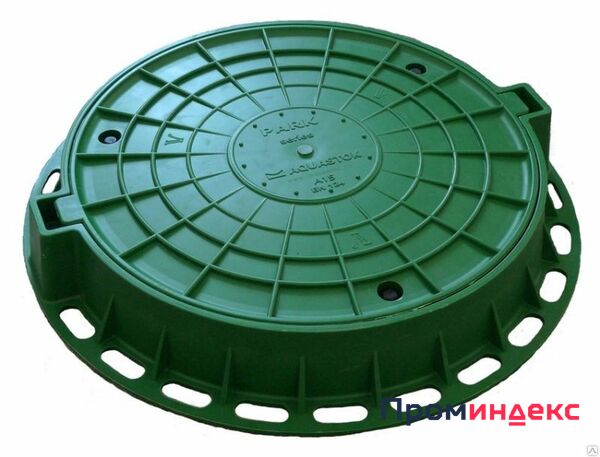 Фото Канализационный люк полимерно-композитный средний 3 тонник зеленый