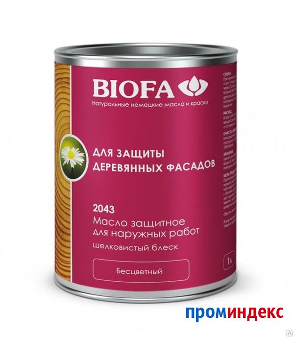 Фото Масло краска для дерева для наружных работ Biofa (Германия), 0,375 л = 5 м2