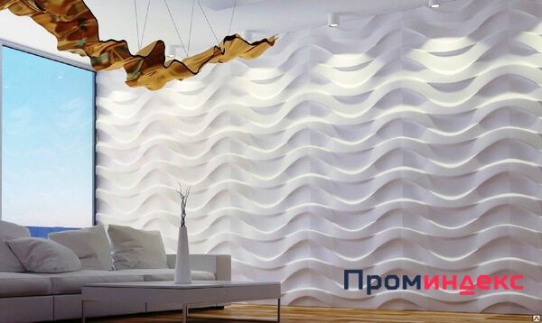 Фото Панель 3D из гипсокартона для стен Зигзаг 500*500мм