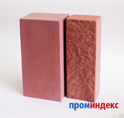 Фото Кирпич силикатный одинарный Розовый колотый Ростум 250х60х65