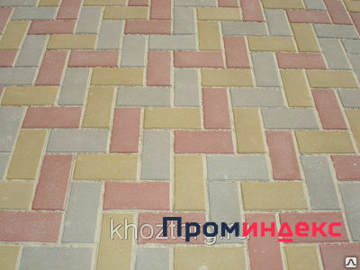 Фото Тротуарная плитка брусчатка цветная прессованная Волгодонск 100х200х60 мм