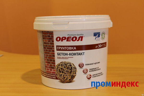 Фото Грунтовка бетон-контакт "ОРЕОЛ" ВД 3 кг для наружных и внутренних работ