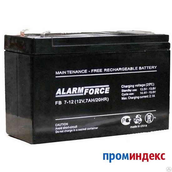 Фото Аккумуляторная батарея АКБ AlarmeForce 12-7 FB 12v 7.2 A/h