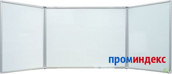 Фото Доска магнитная маркерная, белая школьная трехсекционная 100х300 см.
