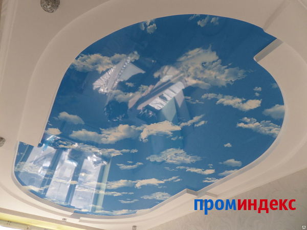 Фото Натяжной потолок глянцевый с рисунком Небо