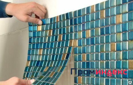 Фото Облицовка плиткой –мозаика на сетке (на подготовленную поверхность), просто