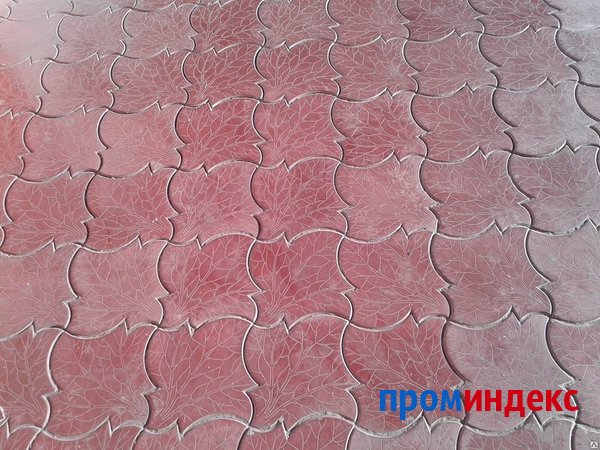 Фото Тротуарная плитка «Клён» h = 4см красный