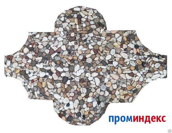 Фото Тротуарная плитка клевер с натуральным камнем