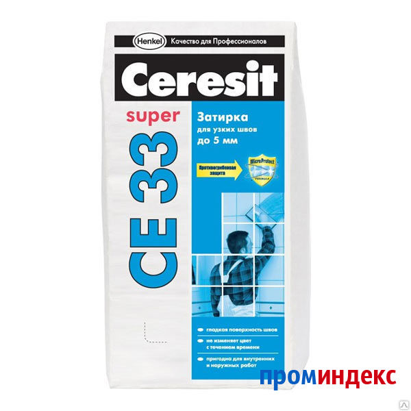 Фото Затирка Церезит CE33 Супер (Ceresit CE33 Super) №64 (мята) 2-5мм, 2кг Ceres