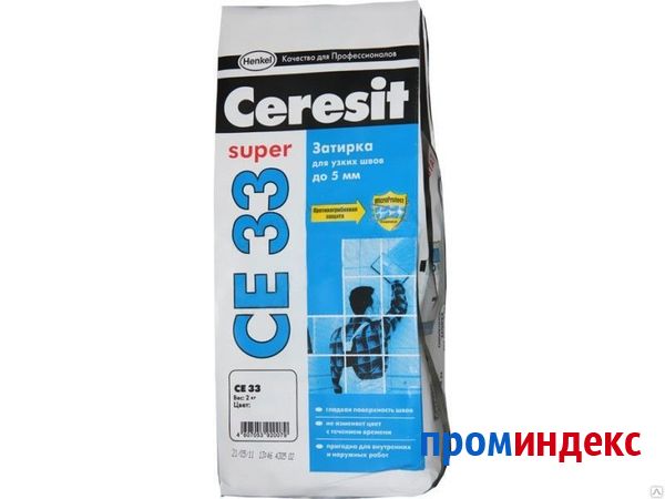 Фото Затирка Ceresit CE 33 Super для узких швов до 5 мм какао (2кг)