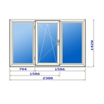 фото Пластиковое окно в комнату 2380х1420 мм в дом Корабль, однокамерное