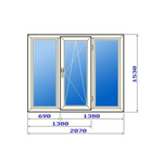 фото Пластиковое окно для кирпичного дома 2070х1530 мм однокамерный стеклопакет