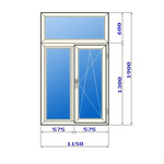 фото Пластиковое окно ПВХ 1150х1900 мм в Старый фонд, однокамерный стеклопакет
