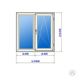фото Двухстворчатое окно 1280х1520мм в Брежневский дом, однокамерный стеклопакет