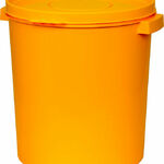 фото Ведро-бак пластиковое 30л с крышкой круглое арт. ВБ 30 оранжевое