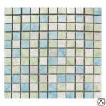 фото Мозаика 305х305х8 мм М0001 сине-зеленый микс на сетке/ЕвроКерамика