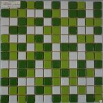фото Мозаика 25-FL-M -071 зелёная шахматка 315х315