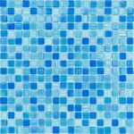 фото Стеклянная мозаика 300х300х4мм КМJ 400 сине-голубая