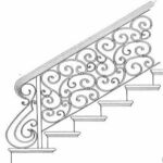 фото Кованое ограждение для лестницы "Завитки", арт. К.Л.О.11