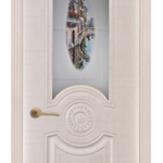 фото Дверь Айрон Венеция, Белый сатин, художественное стекло, 900,600,700,800х20