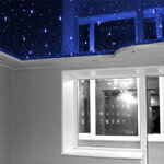фото Натяжной потолок с эффектом звездного неба
